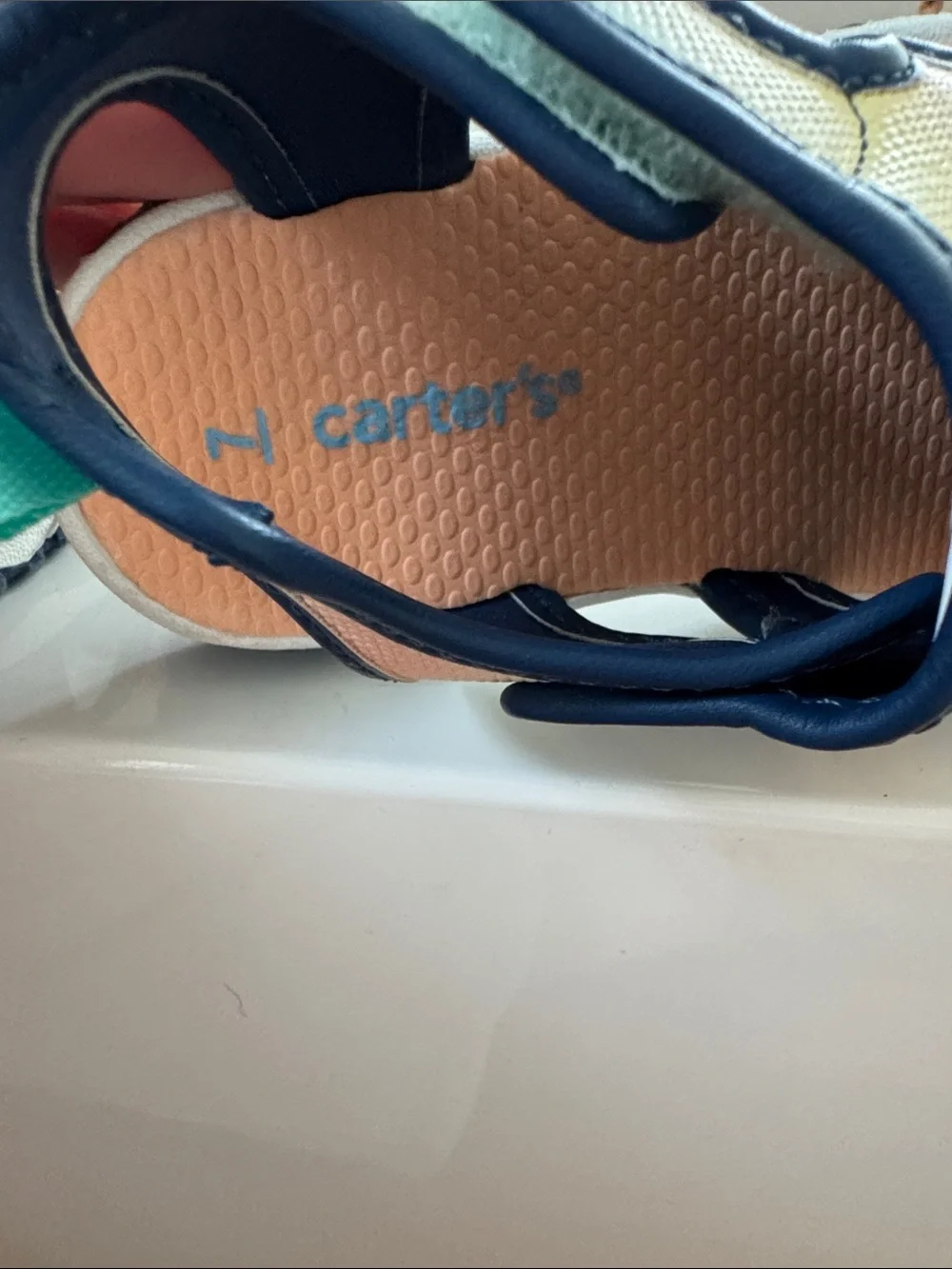 Carter's Kids Surfing Dino Gradient Slip-On Water Shoes - Teal/Peach/Yellow